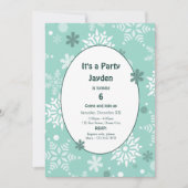 Kerstverjaardagsfeest met winters sneeuwvlokken kaart (Voorkant)