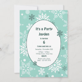 Kerstverjaardagsfeest met winters sneeuwvlokken kaart