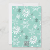 Kerstverjaardagsfeest met winters sneeuwvlokken kaart (Achterkant)