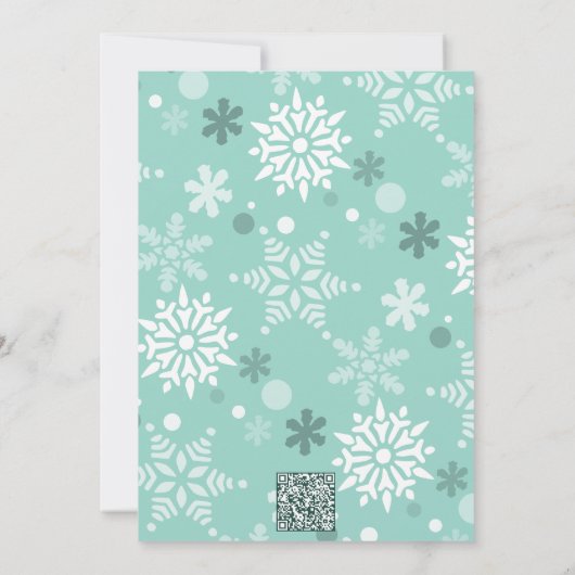 Kerstverjaardagsfeest met winters sneeuwvlokken kaart (Achterkant)
