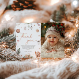 Kerstverjaardagsfoto Dank u kaart