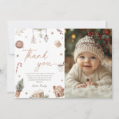 Kerstverjaardagsfoto Dank u kaart (Voorkant)