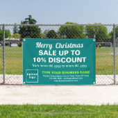 Kerstverkoop Bedrijf Blauwgroen Groene Rechthoek Spandoek (Insitu)