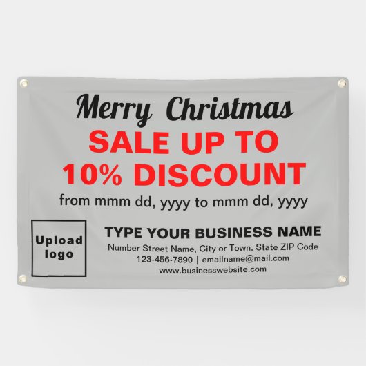 Kerstverkoop Bedrijf Grijze Rechthoek 4 ' x 2,5' Spandoek (Horizontaal)