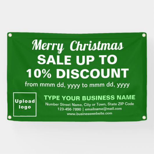 Kerstverkoop Bedrijf Groene Rechthoek 4 ' x 2,5' Spandoek (Horizontaal)