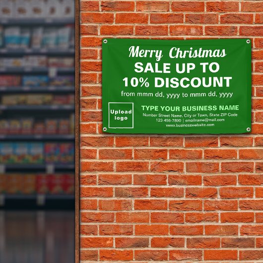 Kerstverkoop Bedrijf Groene Rechthoek 4 ' x 2,5' Spandoek