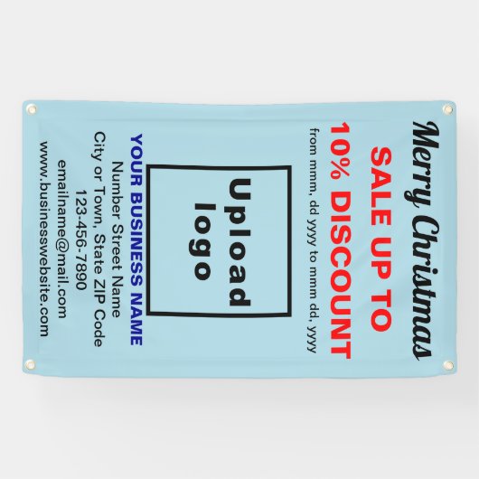 Kerstverkoop Bedrijf Lichtblauw 2.5' x 4' Spandoek (Horizontaal)