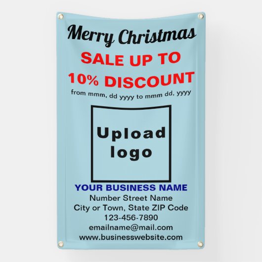 Kerstverkoop Bedrijf Lichtblauw 2.5' x 4' Spandoek (Verticaal)