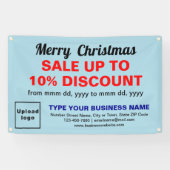Kerstverkoop Bedrijf Lichtblauwe Rechthoek Spandoek (Horizontaal)