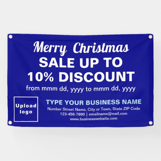 Kerstverkoop Business Blue Rectangle 4’ x 2.5’ Spandoek (Horizontaal)