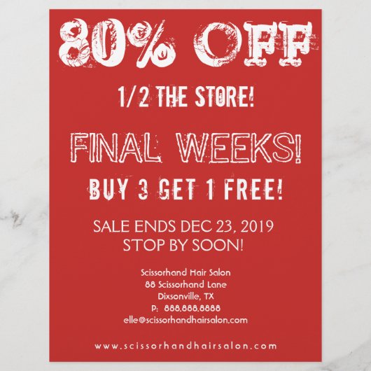 kerstverkoop Flyer Bark Wood Yuletide (Achterkant)