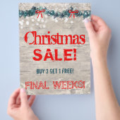 kerstverkoop Flyer Bark Wood Yuletide (Hand)