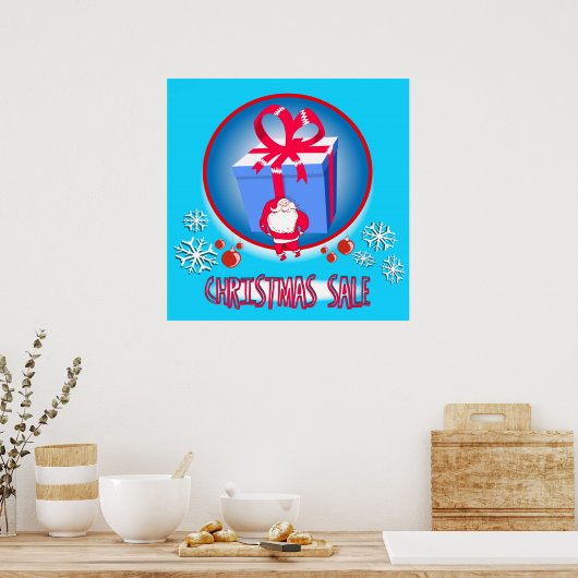 kerstverkoop poster cartoon (Keuken)