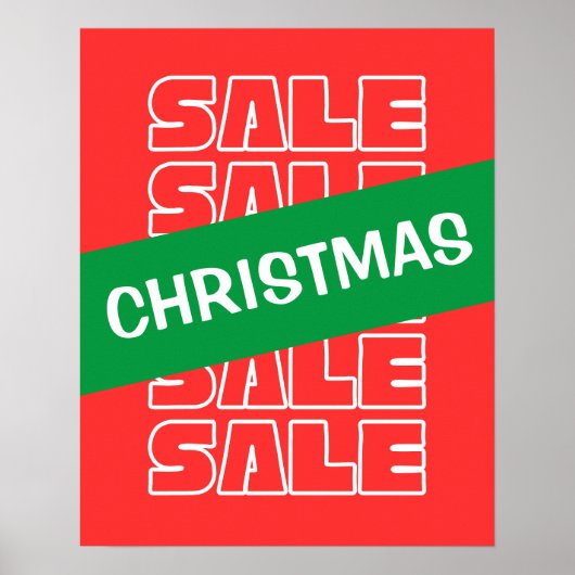 Kerstverkoop Teken, Winkel Signage, Sale Poster (Voorkant)