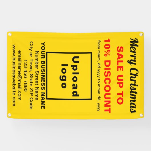 Kerstverkoop Zakelijk Geel 2.5' x 4' Banner (Horizontaal)