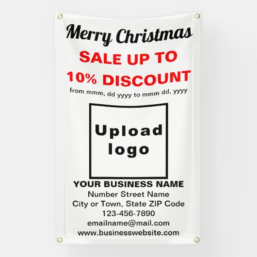 Kerstverkoop Zakelijk Wit 2.5' x 4' Banner (Verticaal)
