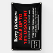 Kerstverkoop Zakelijk Zwart Rechthoek 4' x 2,5' Spandoek (Verticaal)