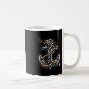Kerstverlichte anker Santa zeilboot Koffiemok