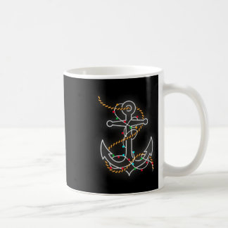 Kerstverlichte anker Santa zeilboot Koffiemok