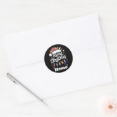 Kerstverlichte kerstmuts gepersonaliseerd cadeau ronde sticker (Envelop)