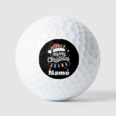 Kerstverlichte kerstmuts Persoonlijk cadeau Golfballen (Voorkant)