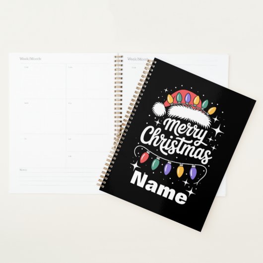 Kerstverlichte kerstmuts Persoonlijk cadeau Planner (Display)