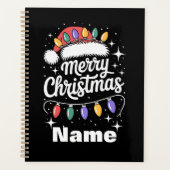 Kerstverlichte kerstmuts Persoonlijk cadeau Planner (Voorkant)
