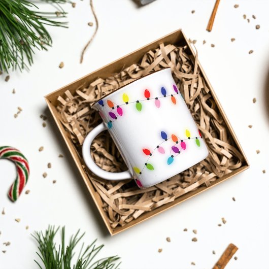 Kerstverlichte Mok met Feestelijke Sfeer