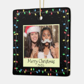 Kerstverlichting Aangepaste foto en bericht Keramisch Ornament (Links)