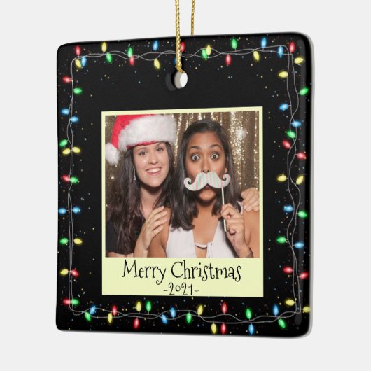 Kerstverlichting Aangepaste foto en bericht Keramisch Ornament (Links)