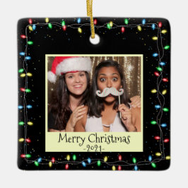 Kerstverlichting Aangepaste foto en bericht Keramisch Ornament