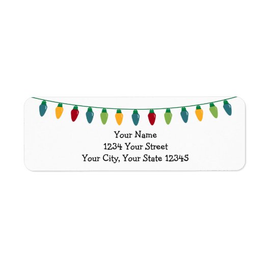 Kerstverlichting Adreslabel #HolidayZ Etiket (Voorkant)