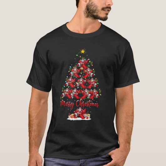 Kerstverlichting afgestemd op Kerstmis met Kerstmi T-shirt (Voorkant)