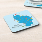  kerstverlichting als koekjesmonster bier onderzetter (Linkerzijde)