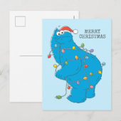  kerstverlichting als koekjesmonster briefkaart (Voorkant / Achterkant)