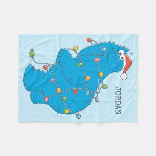kerstverlichting als koekjesmonster fleece deken (Voorkant (Horizontaal))