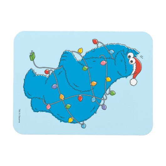  kerstverlichting als koekjesmonster magneet (Horizontaal)