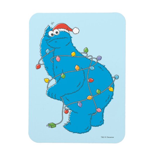  kerstverlichting als koekjesmonster magneet (Verticaal)