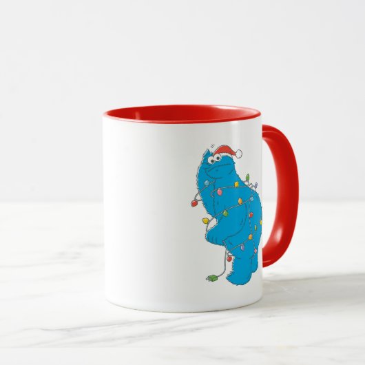  kerstverlichting als koekjesmonster mok (Voorkant rechts)