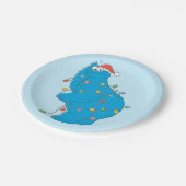 kerstverlichting als koekjesmonster papieren bordje (Gekanteld)