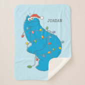  kerstverlichting als koekjesmonster sherpa deken (Voorkant)