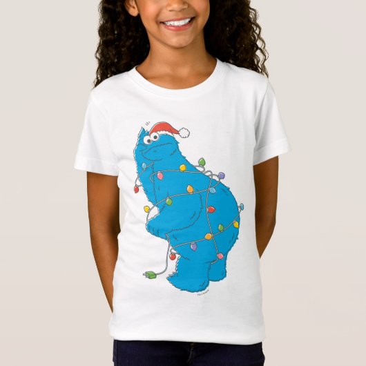  kerstverlichting als koekjesmonster t-shirt (Voorkant)
