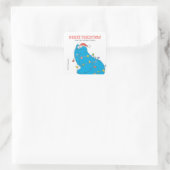  kerstverlichting als koekjesmonster vierkante sticker (Tas)