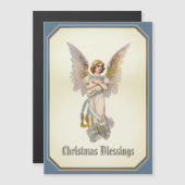 kerstverlichting Angel Blue Gold Magnetic Card (Voorkant / Achterkant)