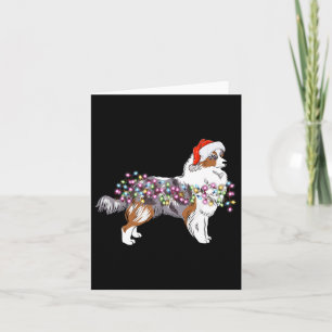 Kerstverlichting Australian Shepherd Dog Schattige Kaart