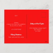 Kerstverlichting, ballen, cadeaus en Kerstman Feestdagenkaart (Achterkant)