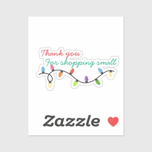 Kerstverlichting Bedankt voor het kleine winkelen Sticker (Vel)