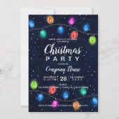 Kerstverlichting blauw bedrijf kaart (Voorkant)