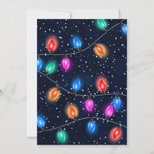 Kerstverlichting blauw bedrijf kaart (Achterkant)