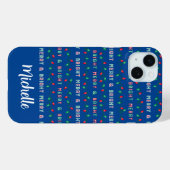 Kerstverlichting blauw Case-Mate iPhone case (Achterkant (horizontaal))